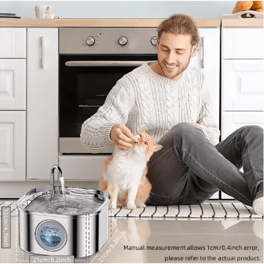 32L Stainless Steel Cat Water Fountain Automatic Pet Drinking Dispenser 9