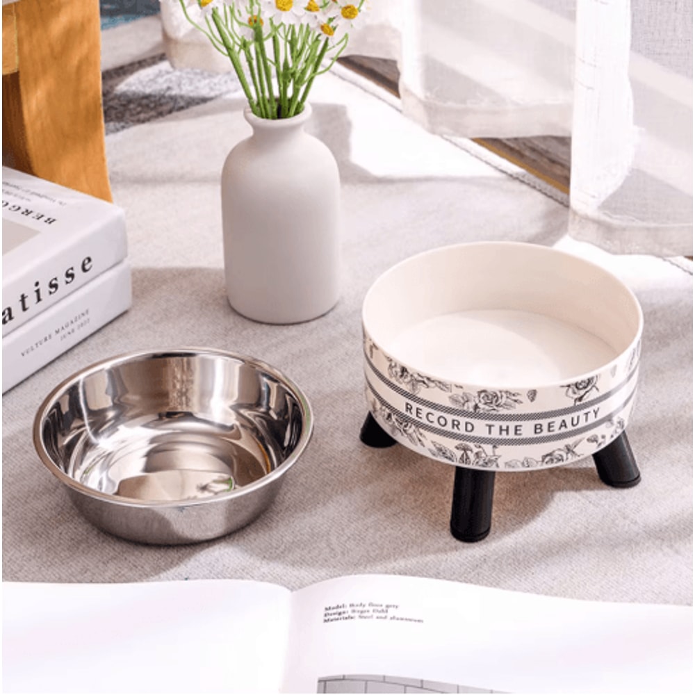 Stainless Steel Elevated Pet Bowls Raised Food Water Dish Set 11