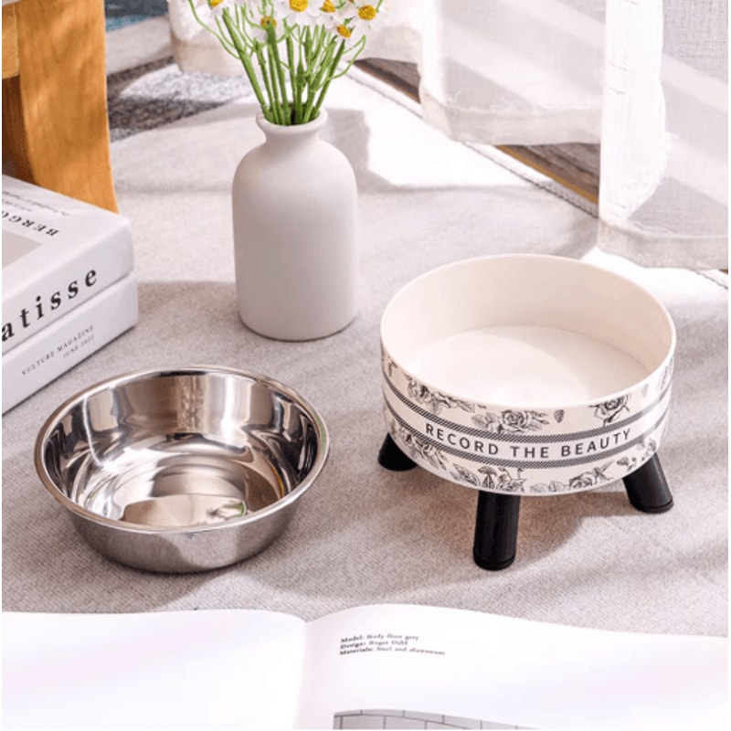 Stainless Steel Elevated Pet Bowls Raised Food Water Dish Set 11