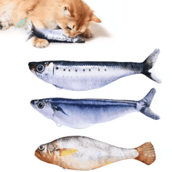 interactive flopping fish cat toy with motion sensor & wagging tail action