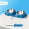 Stainless Steel Double Pet Bowl With NonSlip Elevated Neck Protection Design 1