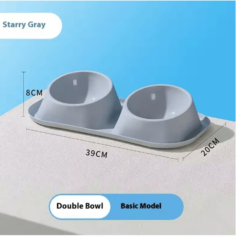 Stainless Steel Double Pet Bowl With NonSlip Elevated Neck Protection Design 5