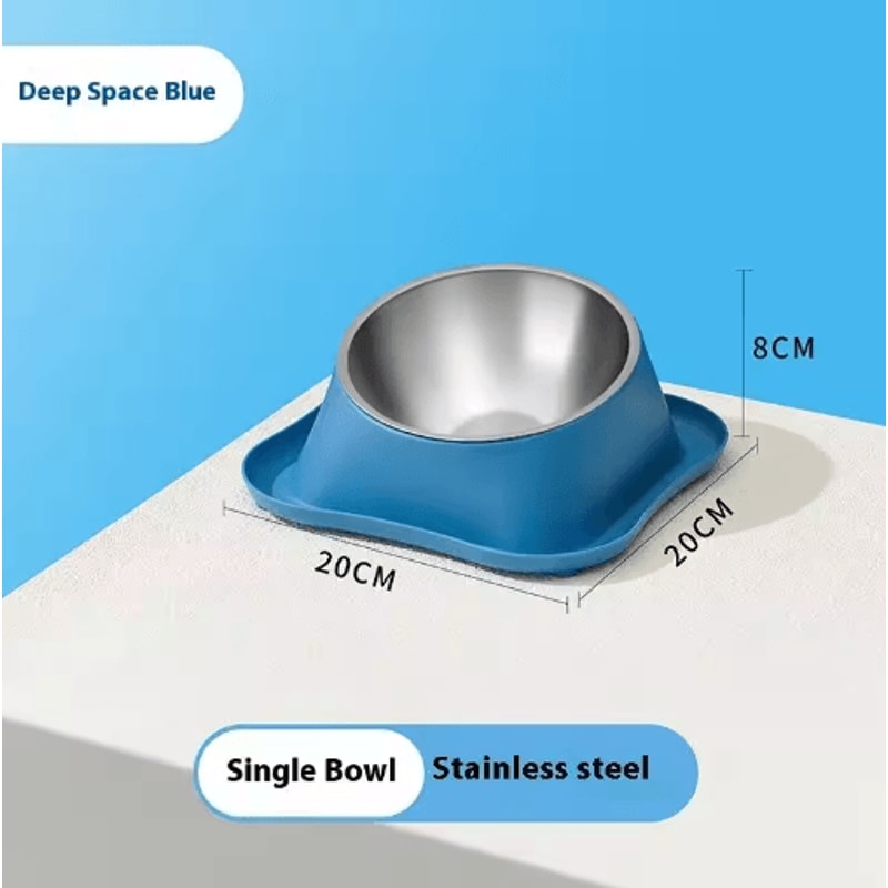 Stainless Steel Double Pet Bowl With NonSlip Elevated Neck Protection Design 6