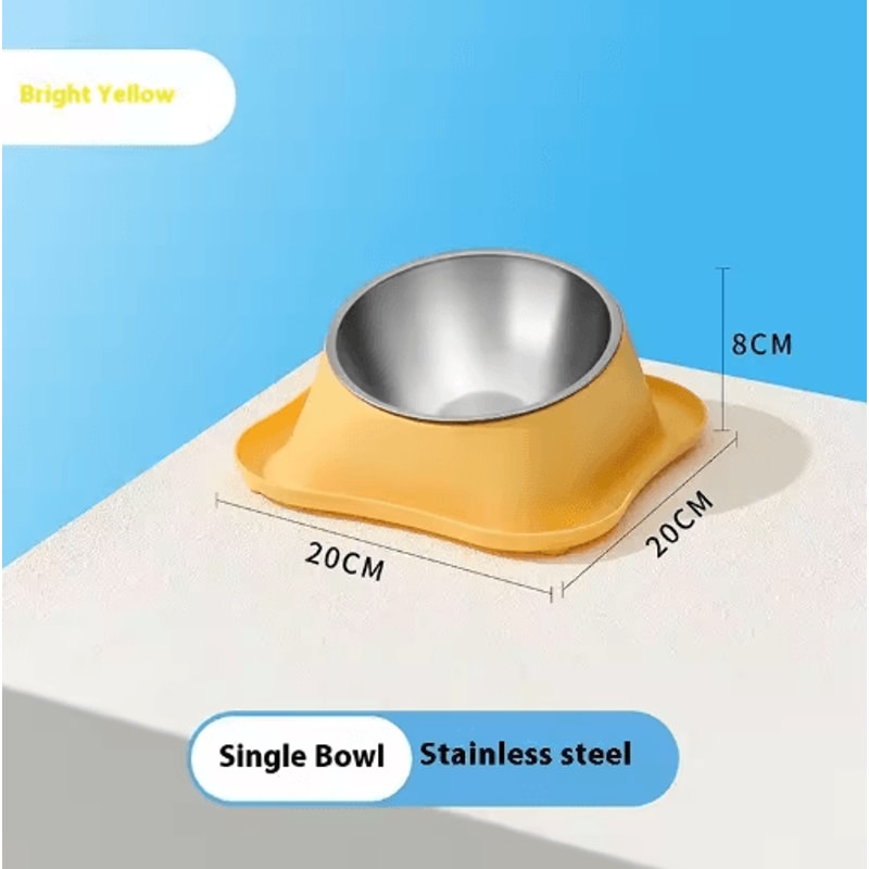 Stainless Steel Double Pet Bowl With NonSlip Elevated Neck Protection Design 7