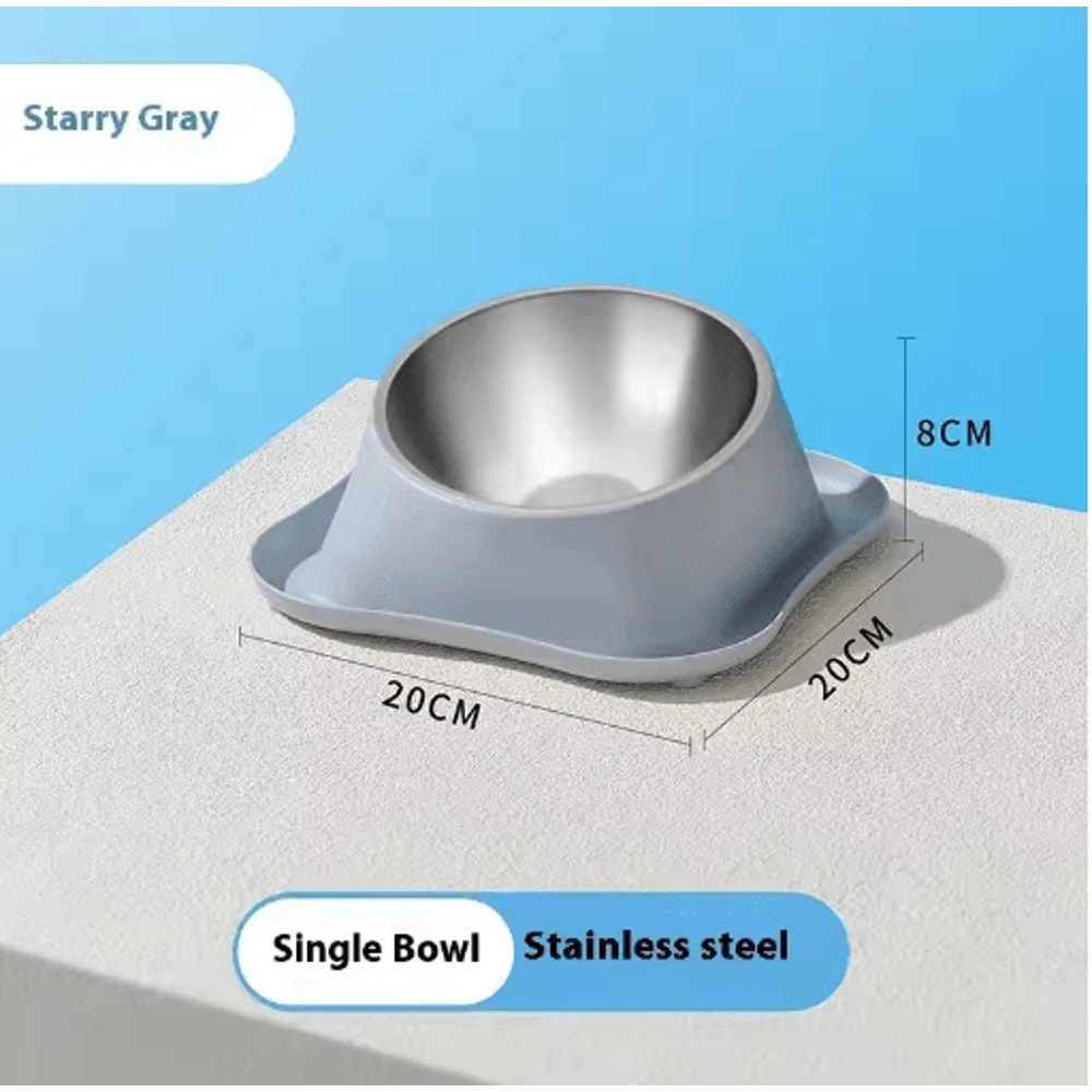 Stainless Steel Double Pet Bowl With NonSlip Elevated Neck Protection Design 8