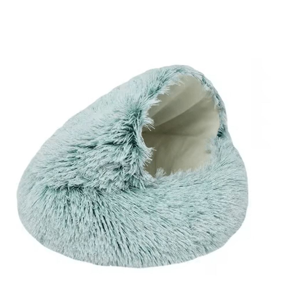 Soft Plush Covered Cat Bed Warm Round Sleeping Cave For Cats Small Dogs 2