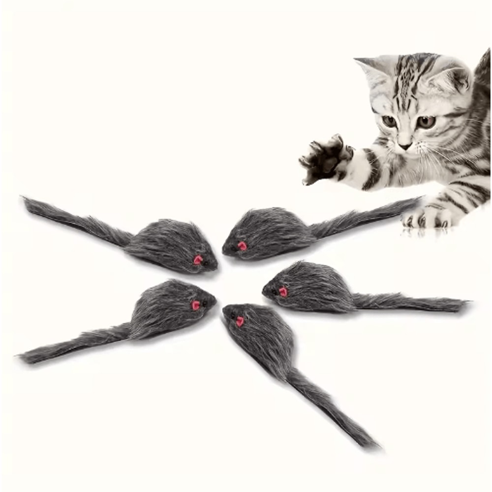 Plush Mouse Cat Toy Set Interactive Hunting Teasing Toys For Cats 2
