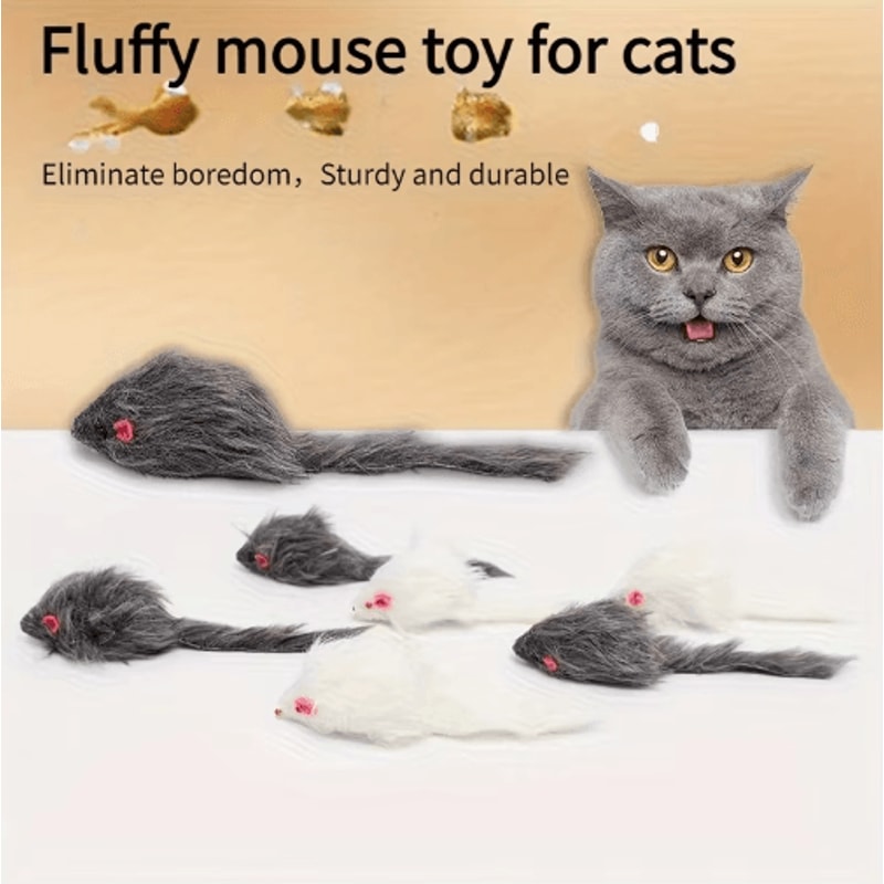 Plush Mouse Cat Toy Set Interactive Hunting Teasing Toys For Cats 5