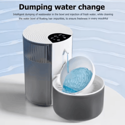 pureflow self-cleaning pet water dispenser with clean & dirty water separation