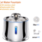 ClearFlow Stainless Steel Pet Water Fountain With Motion Sensor Quiet Filtration 0