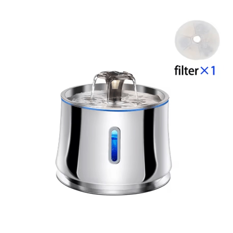 ClearFlow Stainless Steel Pet Water Fountain With Motion Sensor Quiet Filtration 3