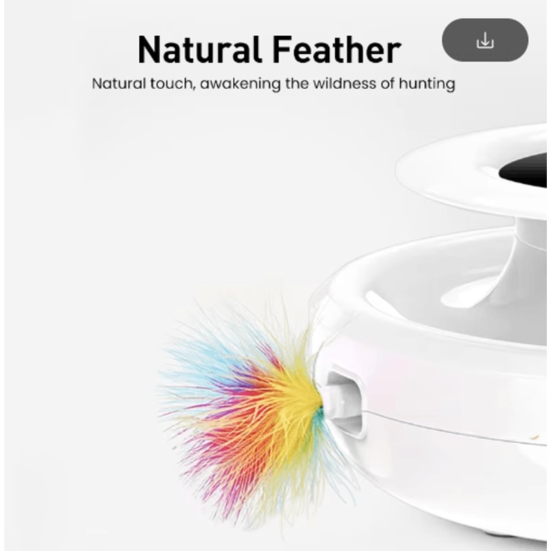 PlayPounce 2in1 Smart Interactive Cat Toy With Automatic Feather Rolling Ball 3