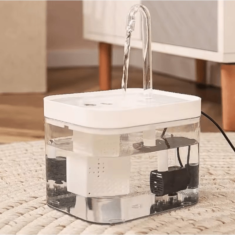 CrystalFlow Transparent Automatic Pet Water Fountain With Circulating Fresh Water 2