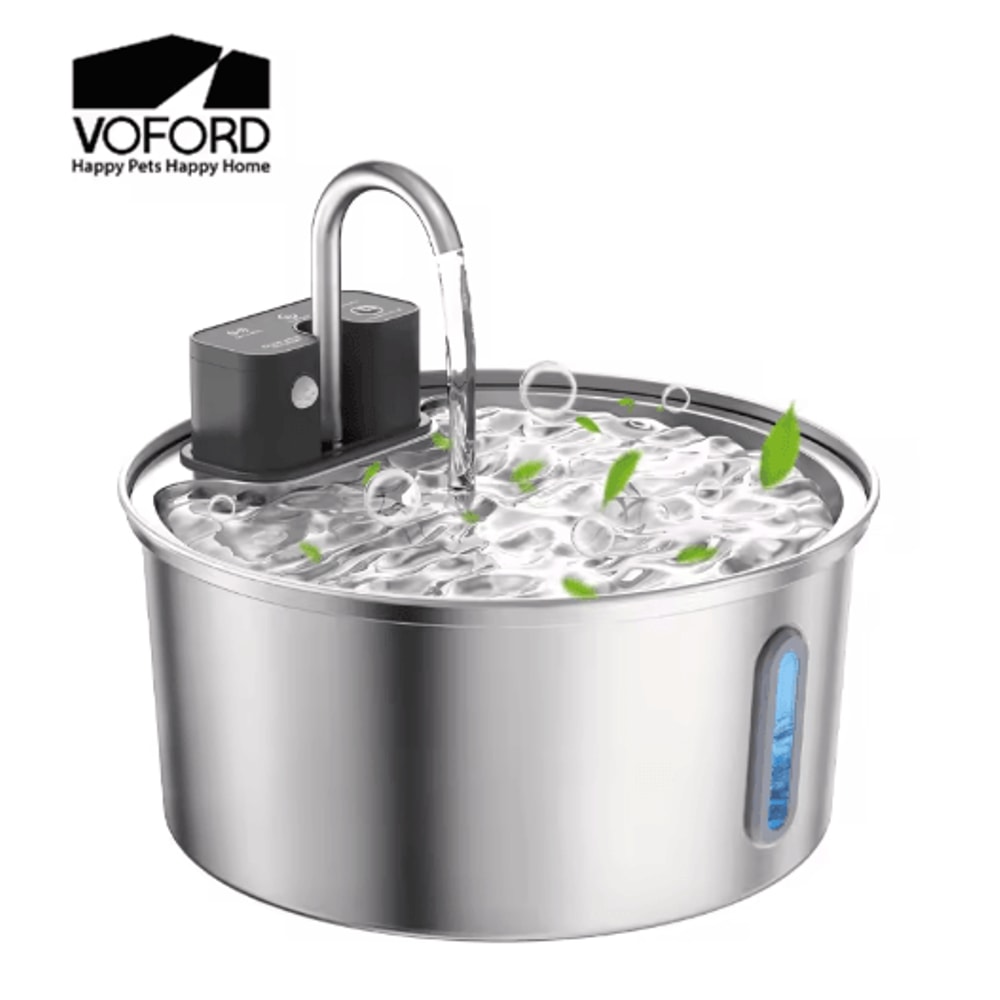 VOFORD 32L Automatic Stainless Steel Cat Water Fountain Wireless Sensor Pet Water Dispenser 1