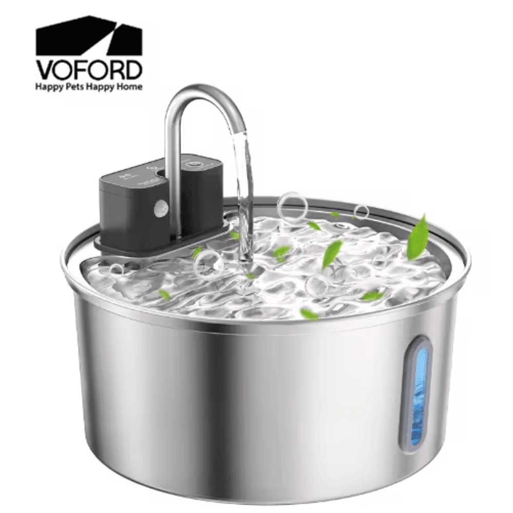 VOFORD 32L Automatic Stainless Steel Cat Water Fountain Wireless Sensor Pet Water Dispenser 0