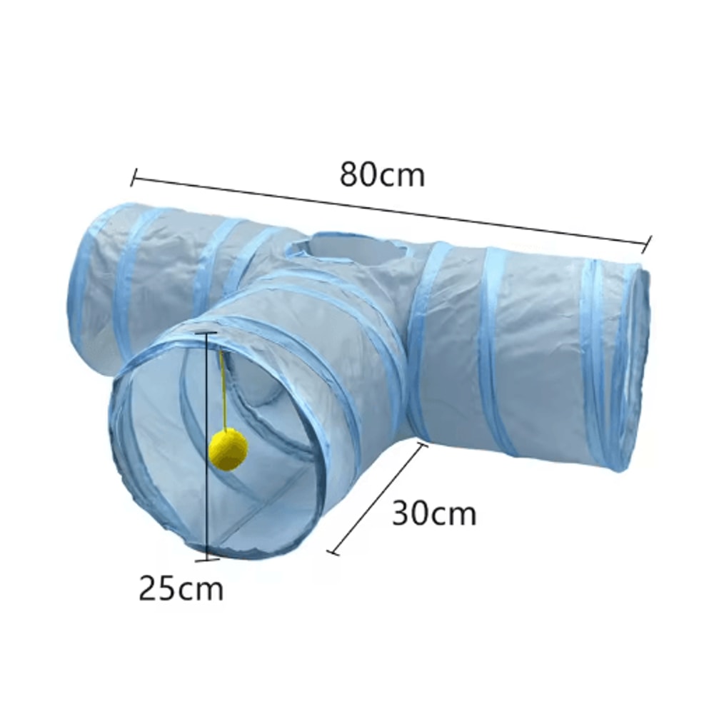 3Way Foldable Cat Tunnel Toy Interactive Peek Hole Play Tube For Cats 2