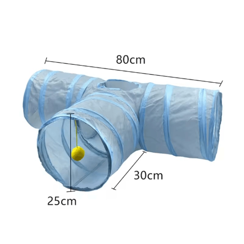 3Way Foldable Cat Tunnel Toy Interactive Peek Hole Play Tube For Cats 2