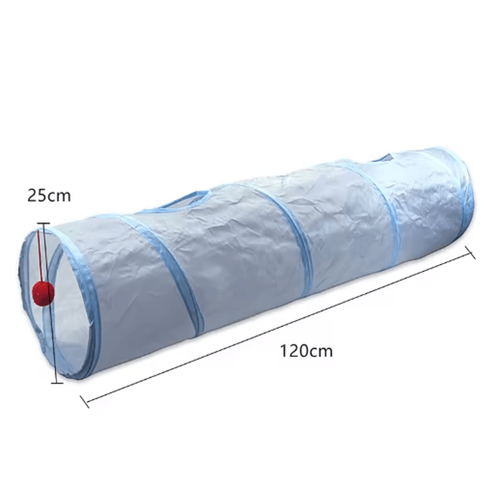 3Way Foldable Cat Tunnel Toy Interactive Peek Hole Play Tube For Cats 3