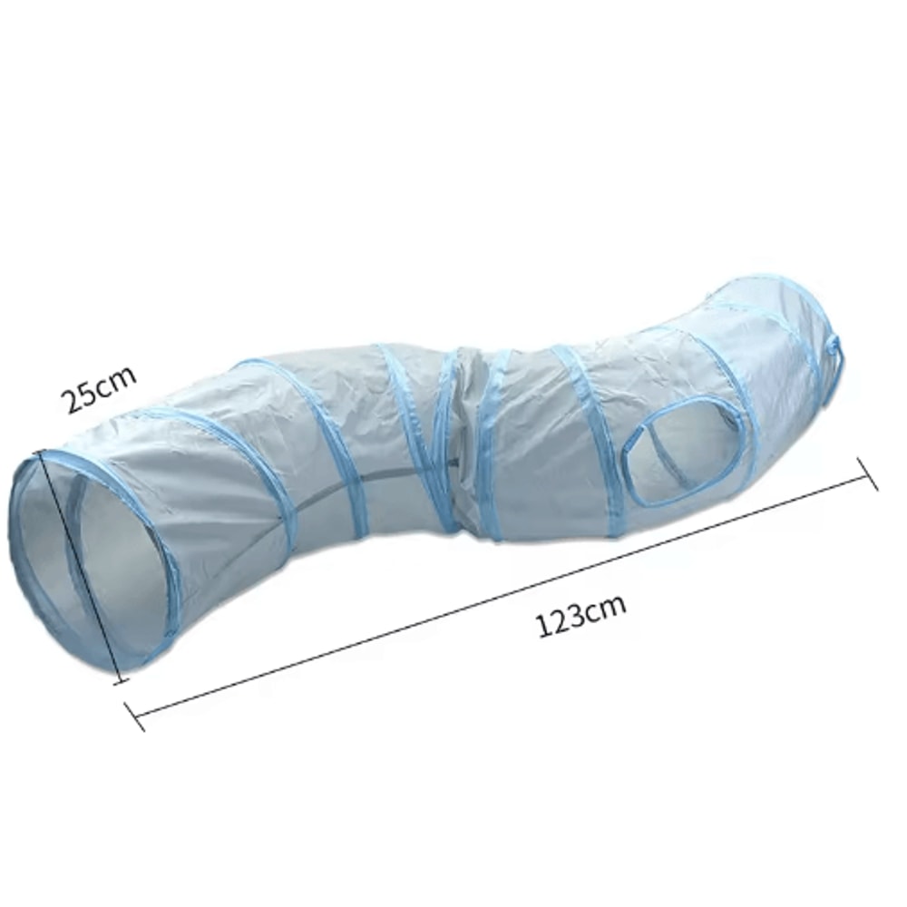 3Way Foldable Cat Tunnel Toy Interactive Peek Hole Play Tube For Cats 4