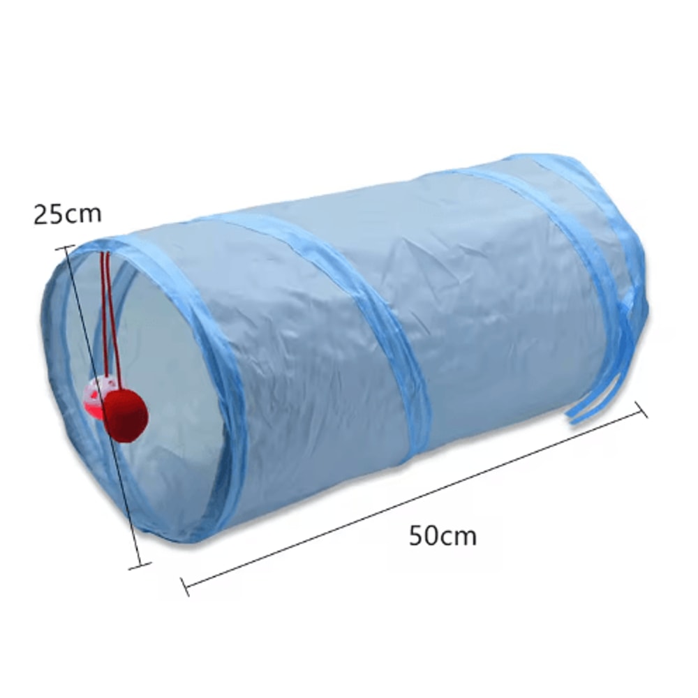 3Way Foldable Cat Tunnel Toy Interactive Peek Hole Play Tube For Cats 6
