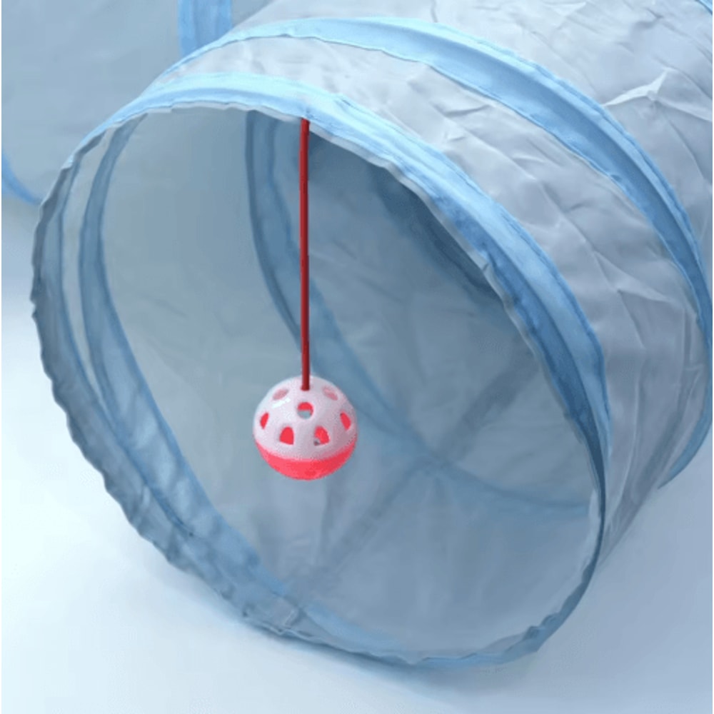 3Way Foldable Cat Tunnel Toy Interactive Peek Hole Play Tube For Cats 7
