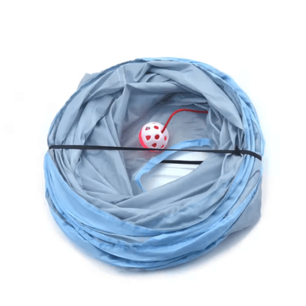 3Way Foldable Cat Tunnel Toy Interactive Peek Hole Play Tube For Cats 8