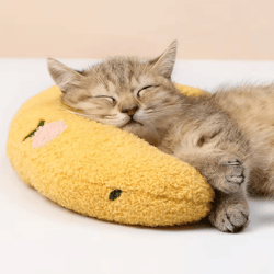 moon-shaped plush cat bed – super soft donut sleeping pillow for cats & small dogs