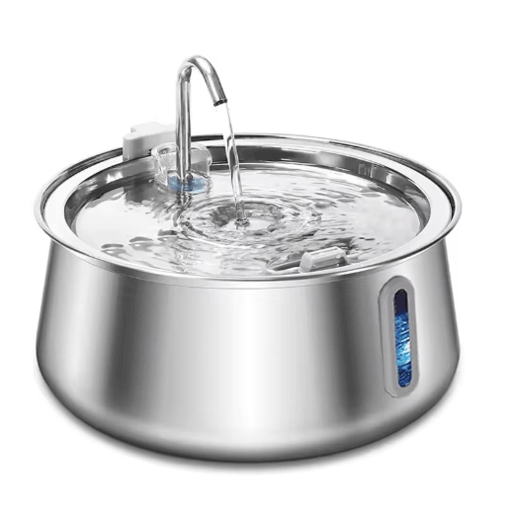 4L Stainless Steel Automatic Pet Water Fountain Ultra Quiet Filtered Water Dispenser 3