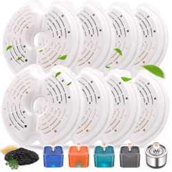 8-pack cat fountain filters – activated carbon replacement filters for pet water fountains