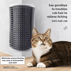 wall-mounted cat corner scratcher with catnip – self-grooming interactive toy