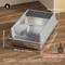 Stainless Steel SemiEnclosed Cat Litter Box LeakProof Large Cat Toilet With Lid 1