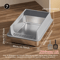 Stainless Steel SemiEnclosed Cat Litter Box LeakProof Large Cat Toilet With Lid 2