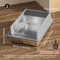Stainless Steel SemiEnclosed Cat Litter Box LeakProof Large Cat Toilet With Lid 10