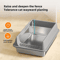 Stainless Steel SemiEnclosed Cat Litter Box LeakProof Large Cat Toilet With Lid 16