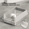Stainless Steel SemiEnclosed Cat Litter Box LeakProof Large Cat Toilet With Lid 18