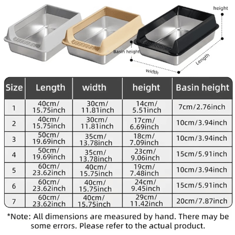 Stainless Steel SemiEnclosed Cat Litter Box LeakProof Large Cat Toilet With Lid 19