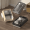 Stainless Steel SemiEnclosed Cat Litter Box LeakProof Large Cat Toilet With Lid 0