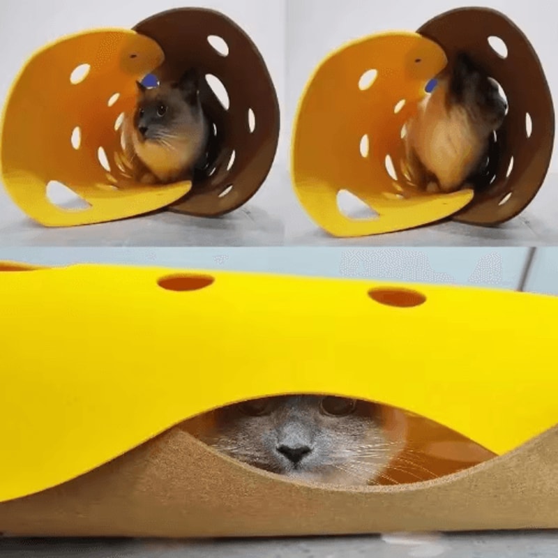 Deformable Felt Cat Tunnel Nest Collapsible Interactive Play House For Cats 4