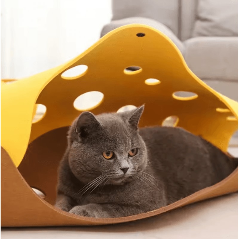 Deformable Felt Cat Tunnel Nest Collapsible Interactive Play House For Cats 5