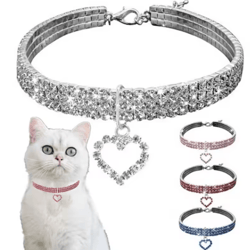 adjustable breakaway cat collar necklace – decorative pet collar for cats & small dogs