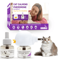 cat pheromone diffuser starter kit – 30-day calming plug-in for stress relief