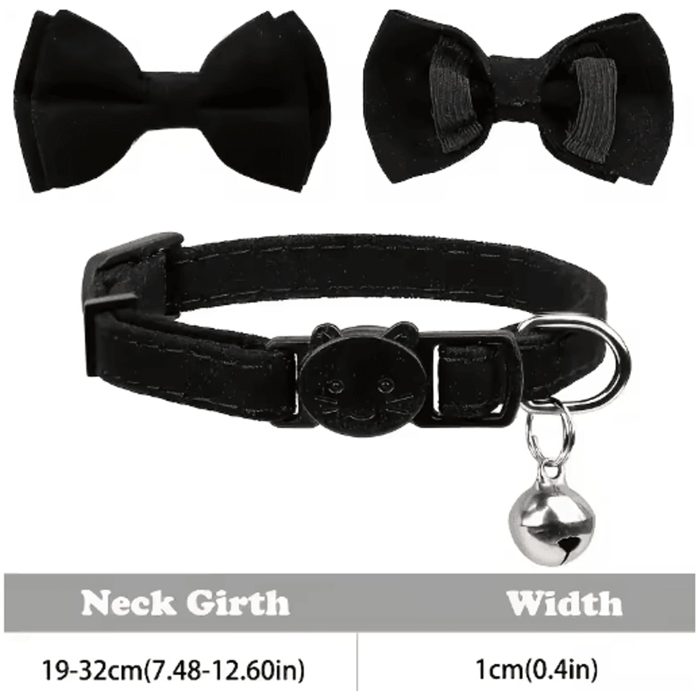 Personalized Cat Bow Tie Collar Adjustable Engraved ID Collar With Bell 0