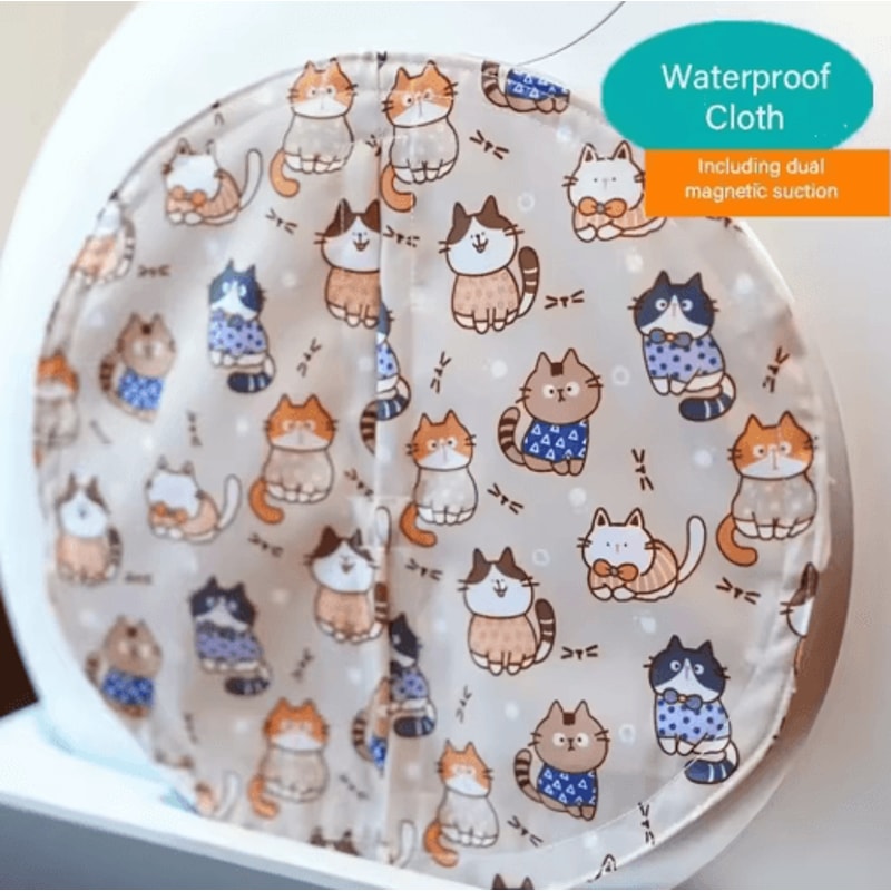 Cartoon Cat Litter Box Curtain Odor Dust Shield For Automatic SelfCleaning Litter Boxes 0