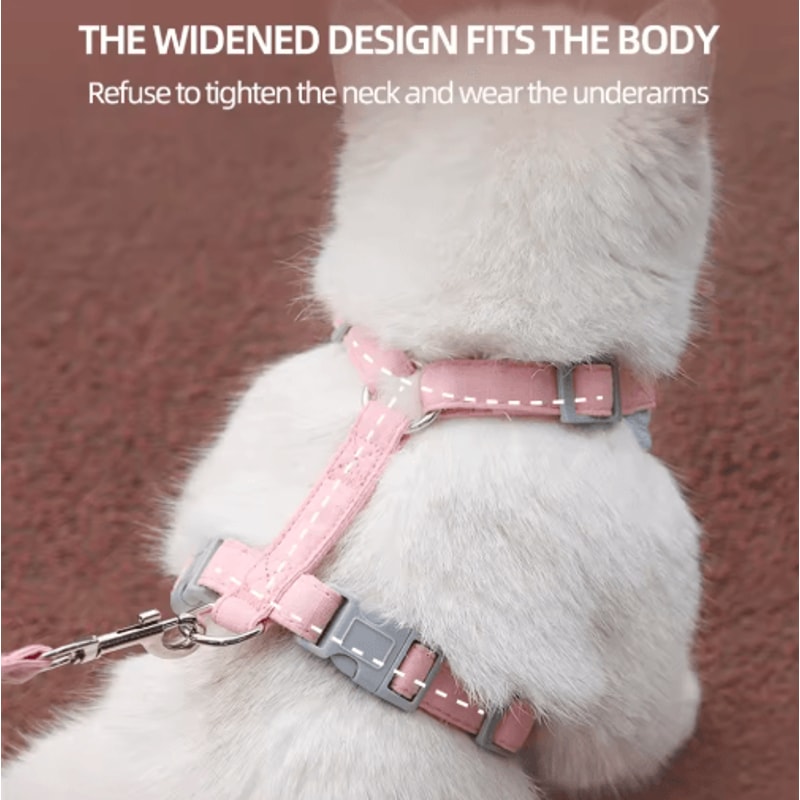 Breathable Cat Harness And Leash Set Adjustable Outdoor Vest For Cats Small Dogs 6