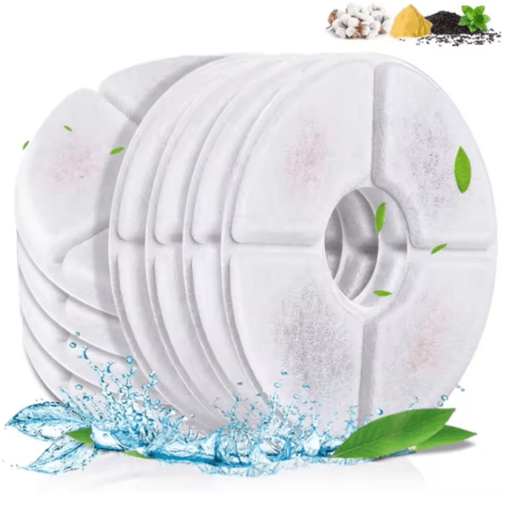 OYES Cat Fountain Replacement Filters MultiFiltration Activated Carbon Filter Pack 1