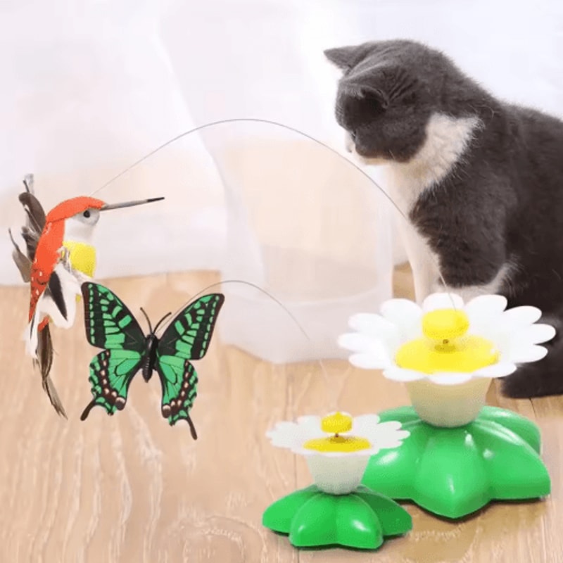 4Pack Automatic Butterfly Cat Toy Rotating Interactive Flying Teaser For Cats 6