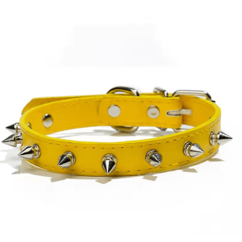 Leather Spiked Pet Collar Adjustable Studded Neck Strap For Dogs Cats 1