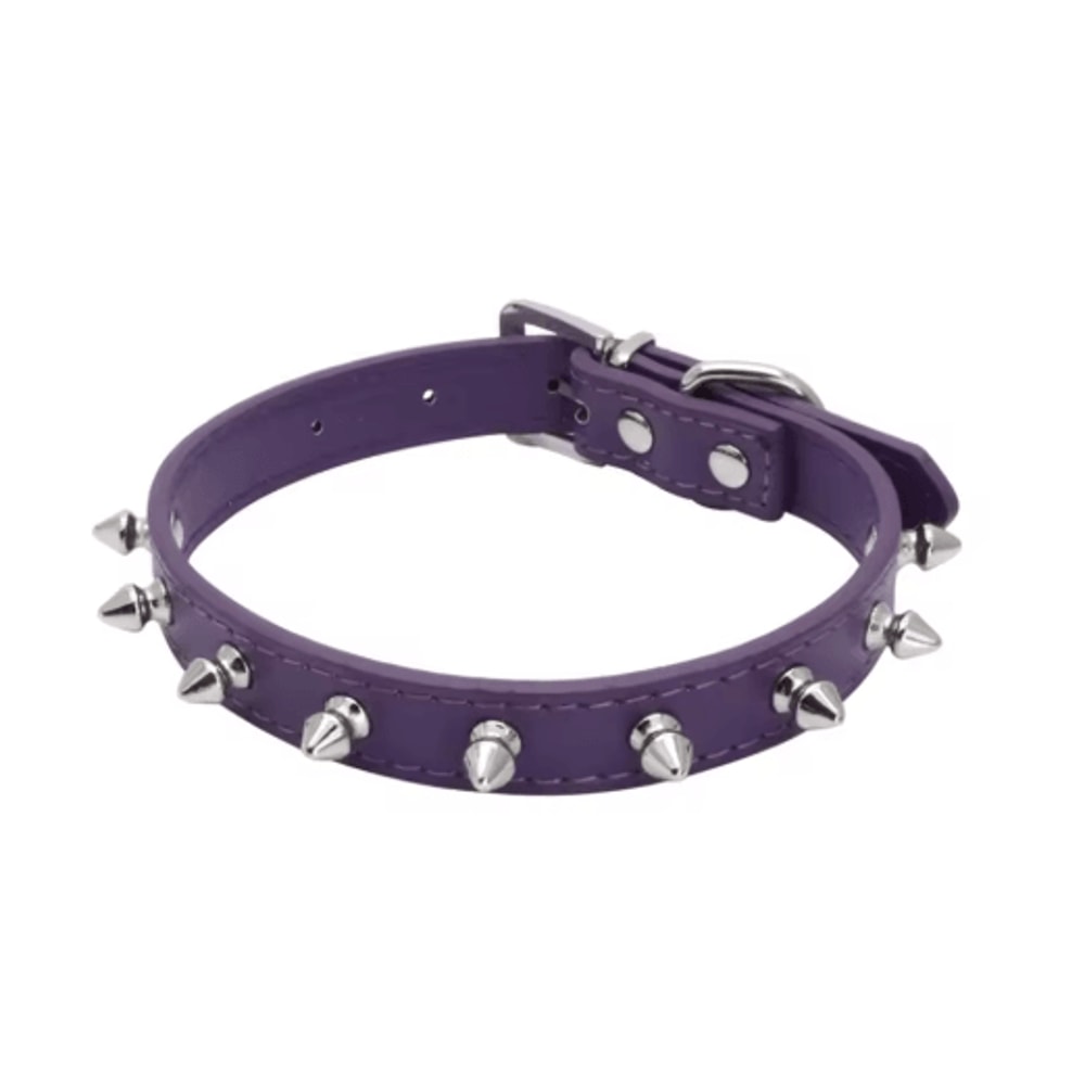 Leather Spiked Pet Collar Adjustable Studded Neck Strap For Dogs Cats 3