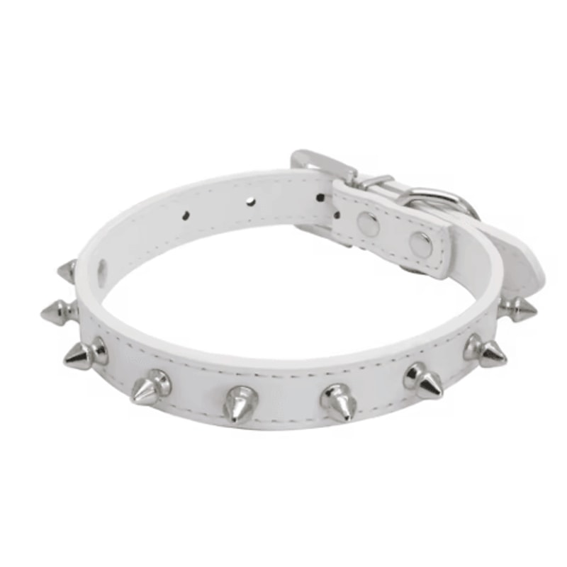 Leather Spiked Pet Collar Adjustable Studded Neck Strap For Dogs Cats 6