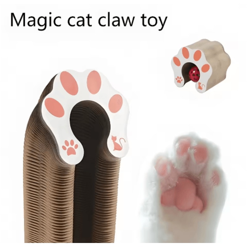 Interactive Accordion Cat Scratching Board With Ball ShapeShifting Cardboard Cat Toy 6